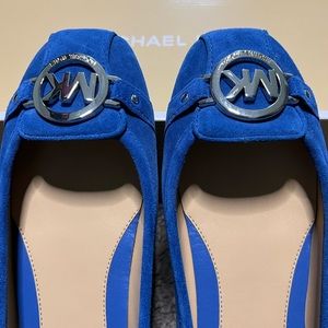Michael Kors Fulton Moc Suede Vintage Blue Flat Shoes Size 8.5